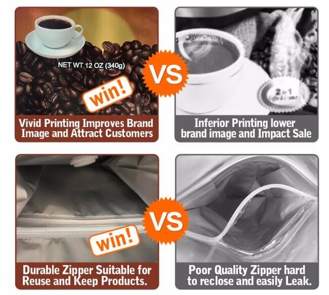 Food Packaging Zipper Transparent Resealable Plastic Bags Food Grade Flat Bottom Zip Lock