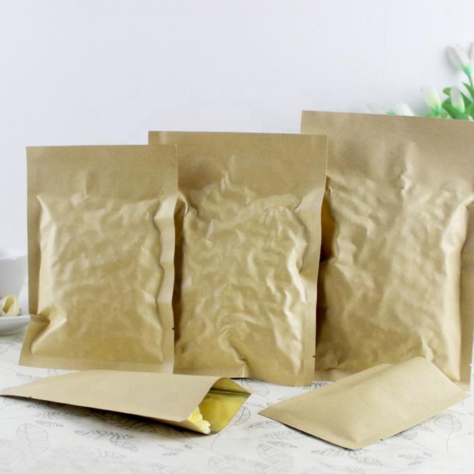 Eco-Friendly Kraft Heat Sealable Mylar Pouches – Foil Bottom Filled Sachets, 1dingdeals